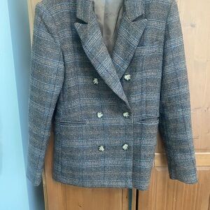 Astr the label Plaid Double-Breasted Blazer XS